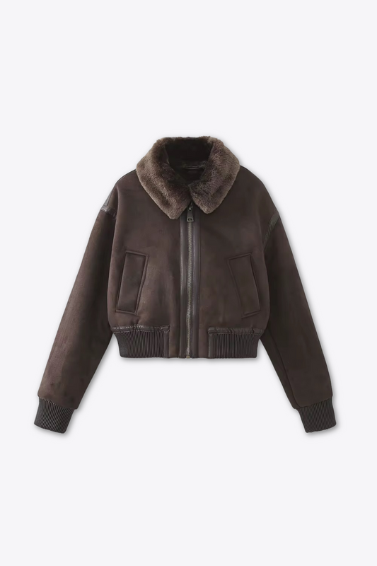 Vintage PU Leather Jacket • Women