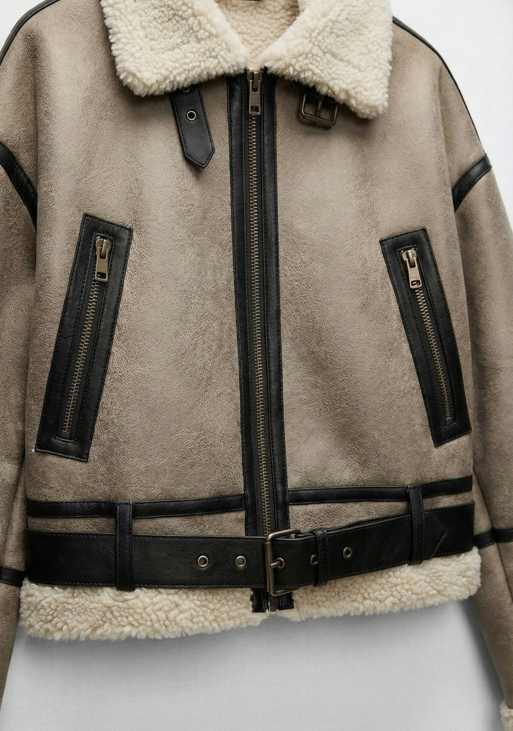 BLOUSON AVIATEUR À DOUBLURE BOUCLÉE
