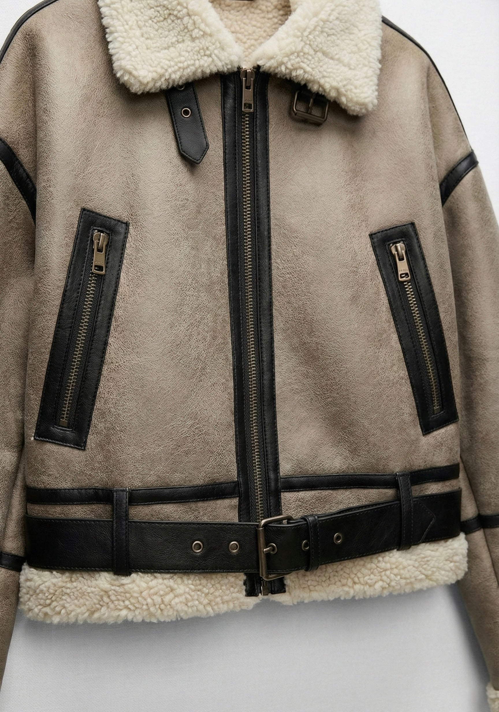 BLOUSON AVIATEUR À DOUBLURE BOUCLÉE