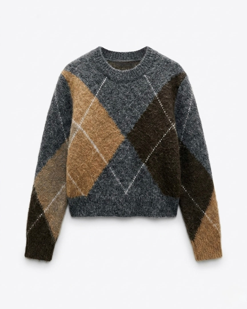 PULL MOTIF ARGYLE DÉSTRUCTURÉ
