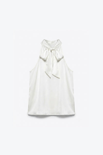 TOP SANS MANCHES COL HALTER