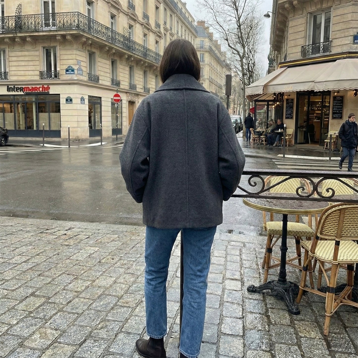 MANTEAU OVERSIZE À COL DRAPÉ