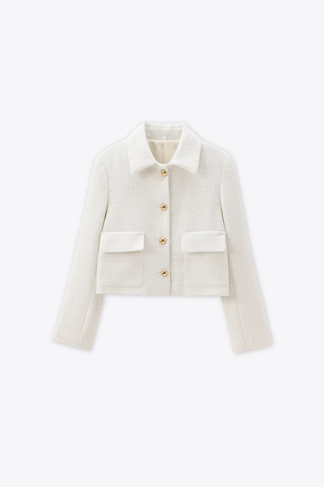 VESTE COURTE STRUCTURÉE À BOUTONS MÉTAL