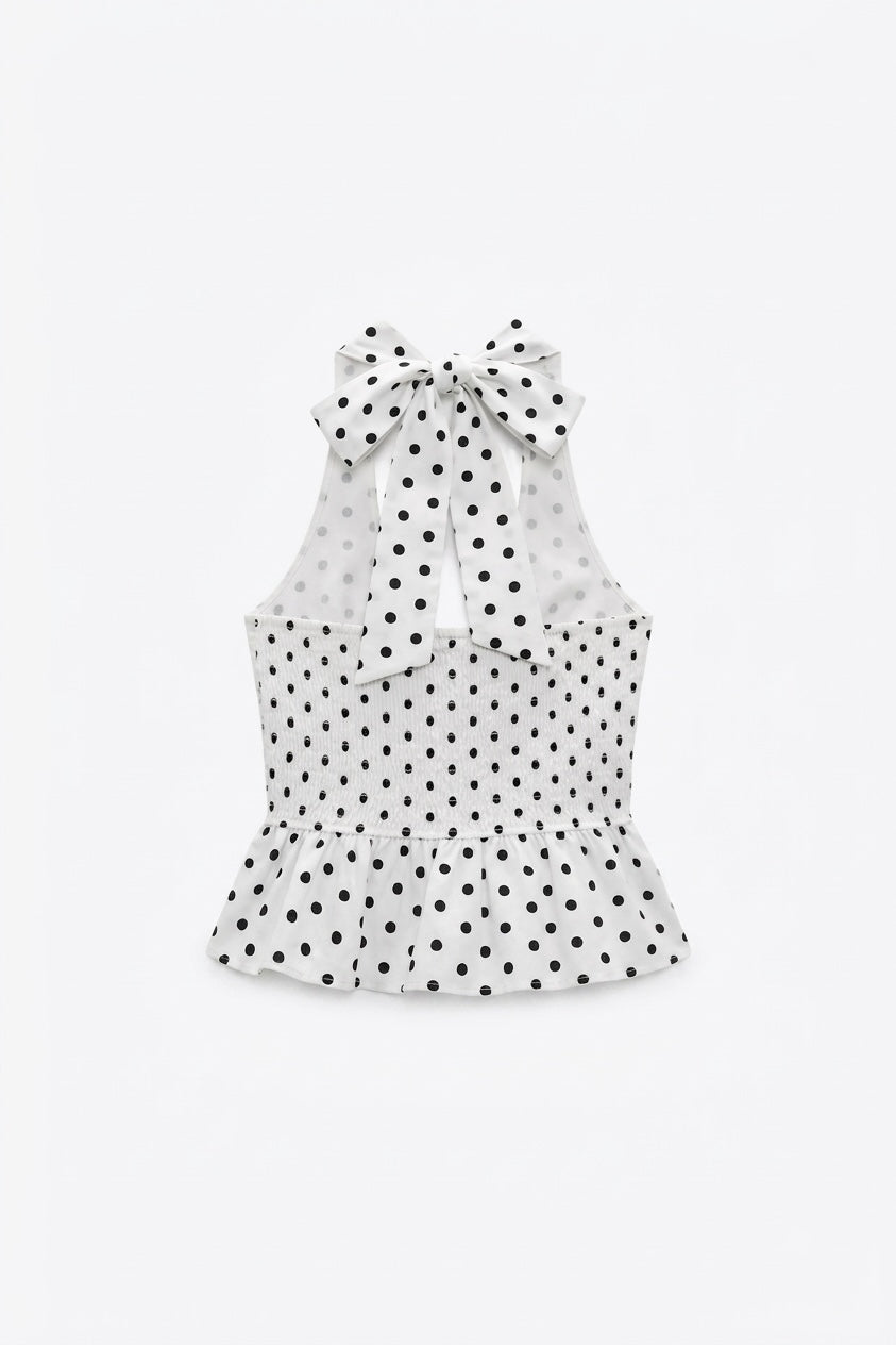 TOP À POIS DOS NU