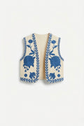 EMBROIDERED SLEEVELESS WAISTCOAT
