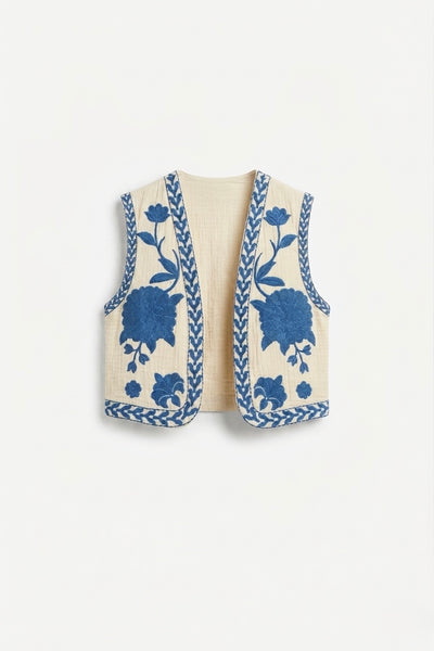 GILET BRODÉ SANS MANCHES