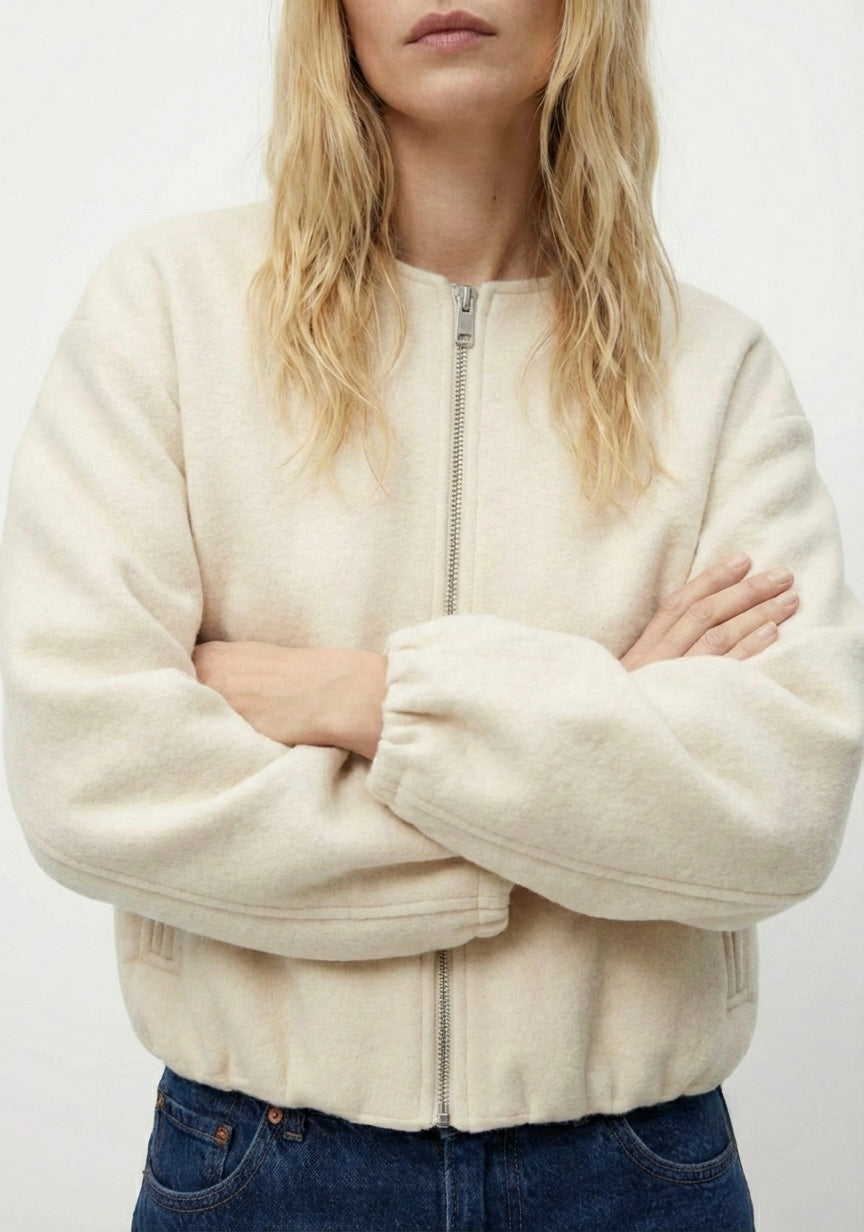 VESTE ZIPPÉE À MANCHES VOLUMINEUSES