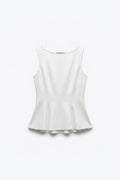 TOP SANS MANCHES À PEPLUM