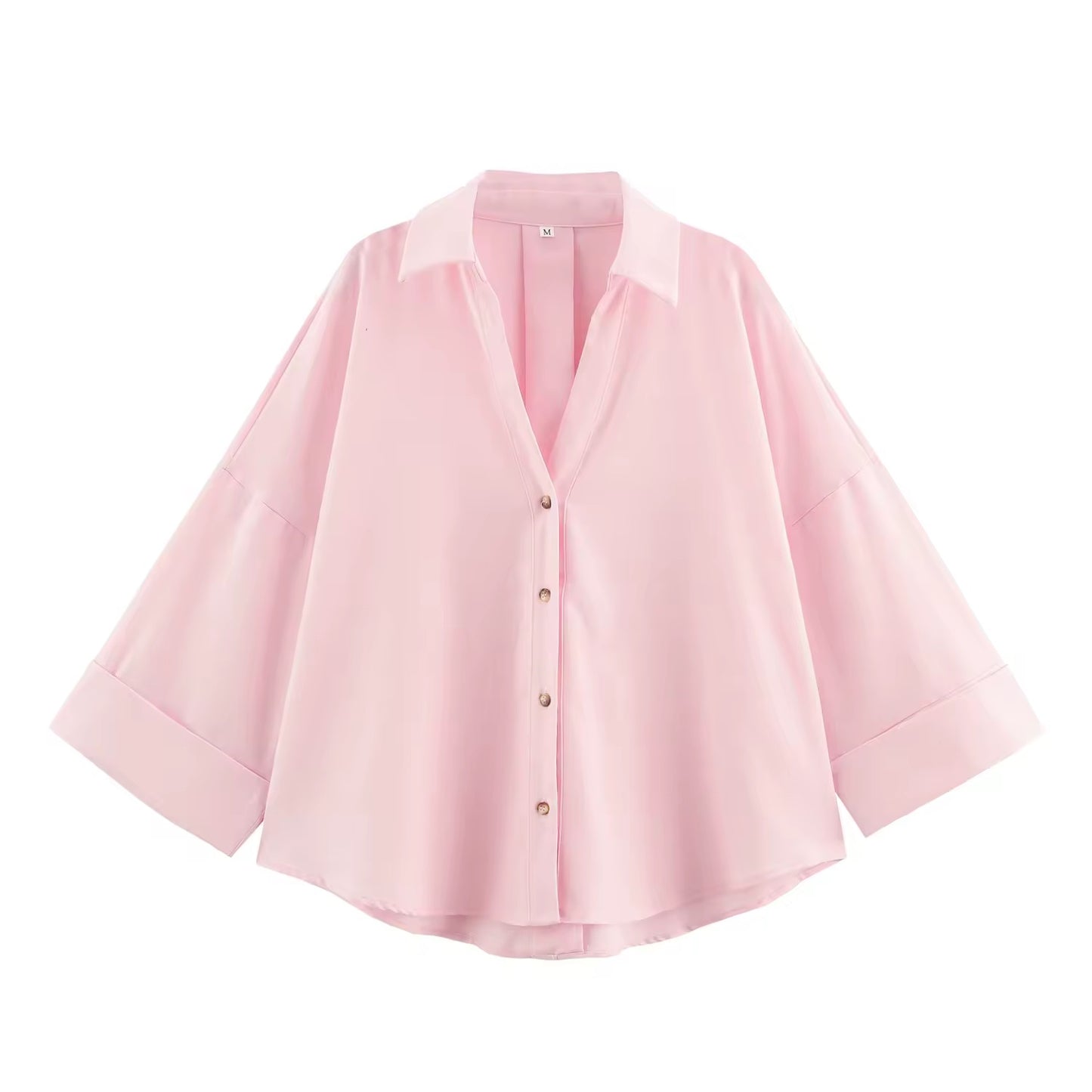 CHEMISE EN COTON À MANCHES LARGES
