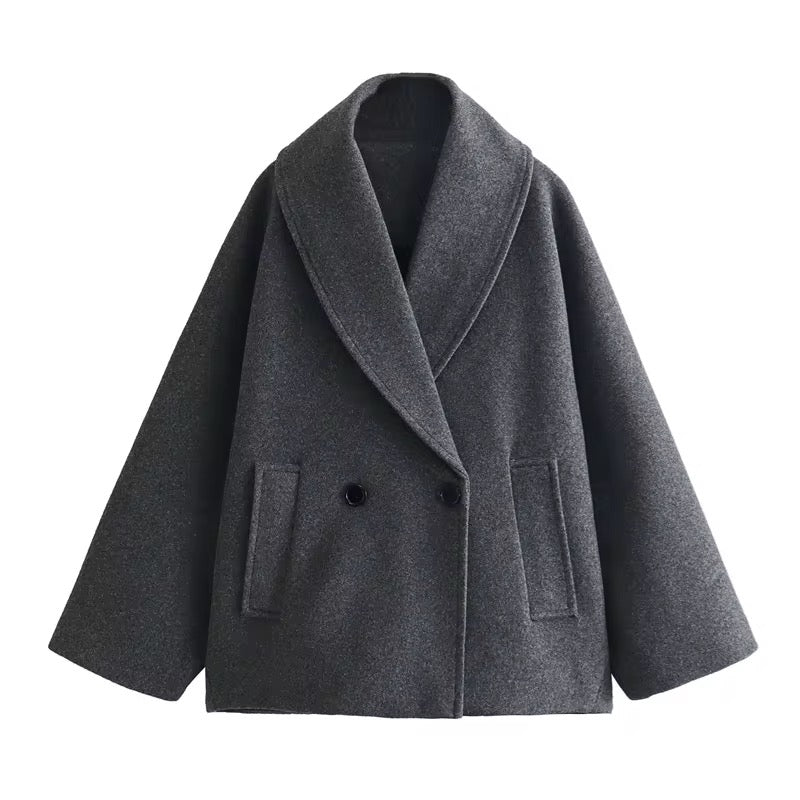 MANTEAU OVERSIZE À COL DRAPÉ