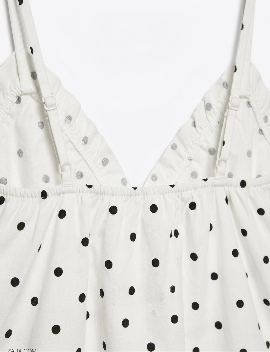 TOP PÉPLUM À POIS