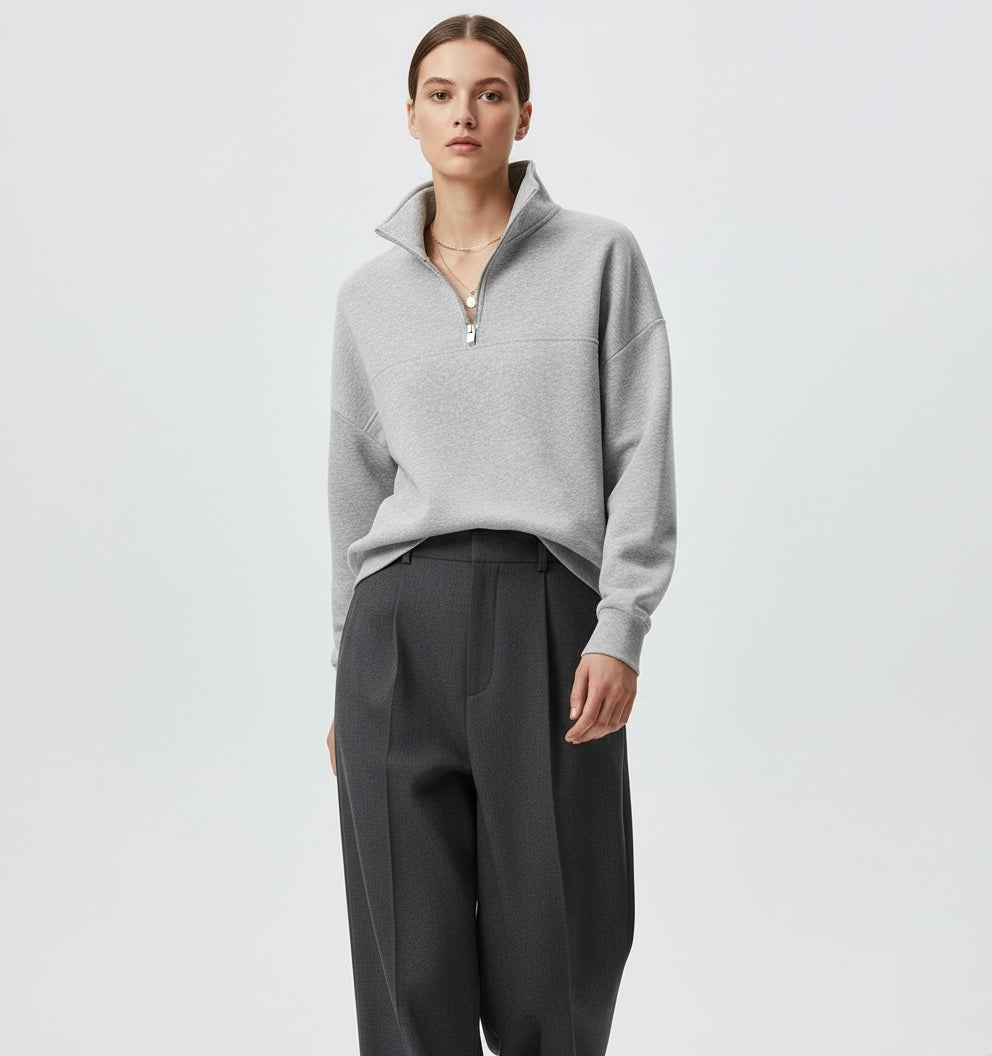SWEAT COL DEMI-ZIP