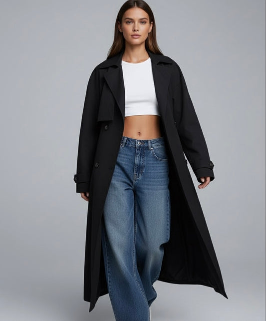 TRENCH LONG À CEINTURE