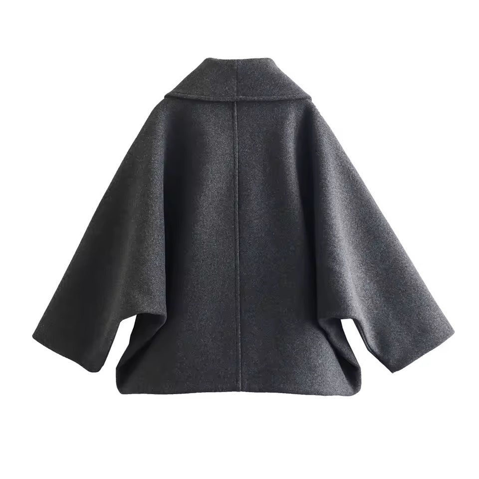 MANTEAU OVERSIZE À COL DRAPÉ