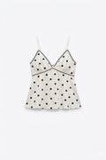 TOP À POIS EN LIN