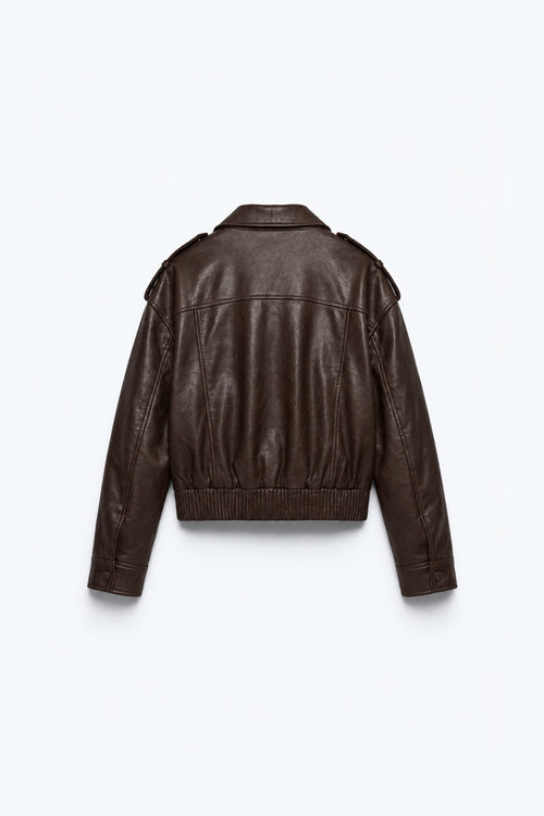 BLOUSON COURT À POCHES PLAQUÉES