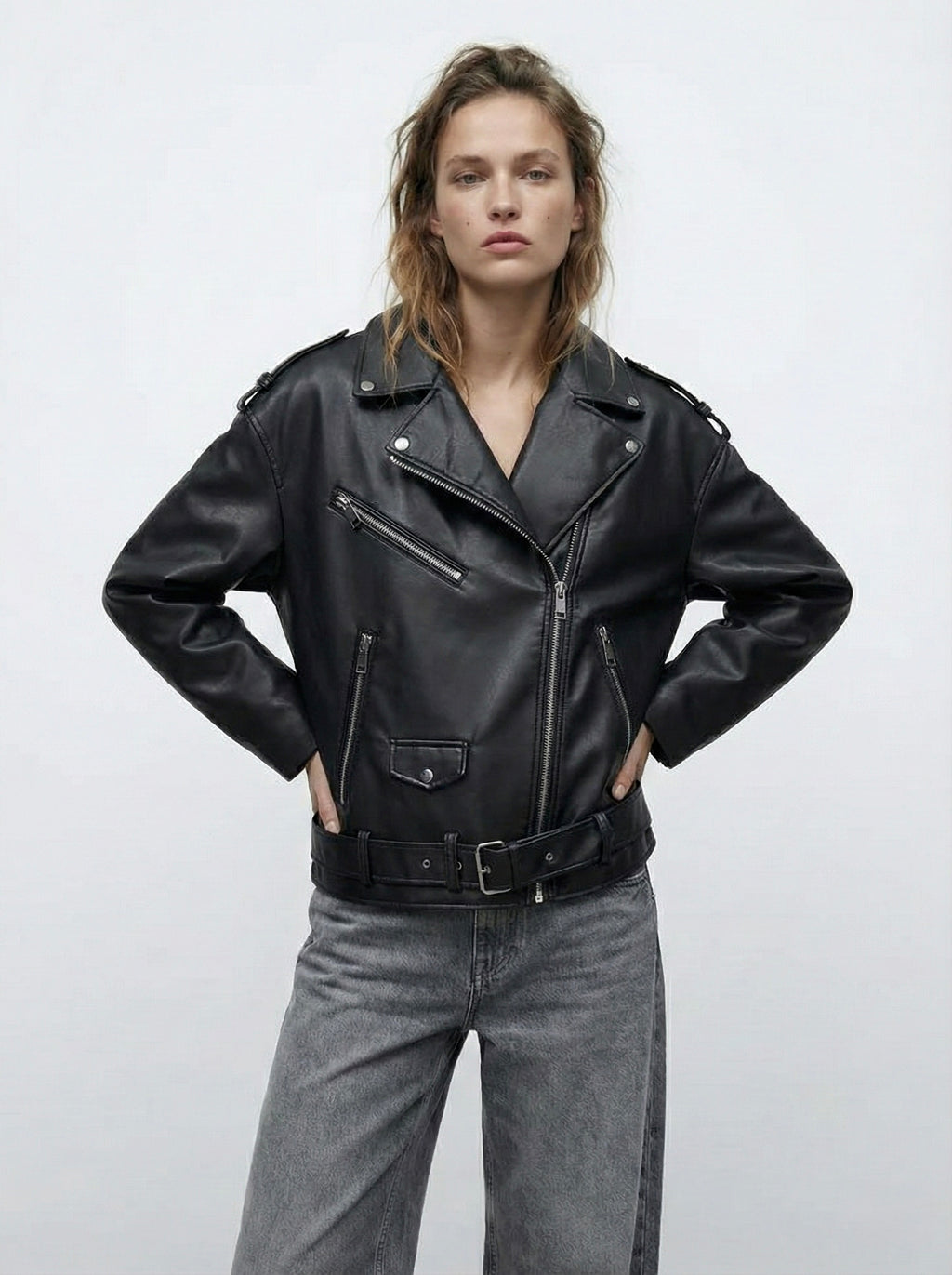 PERFECTO ZIPPÉ À CEINTURE INTÉGRÉE