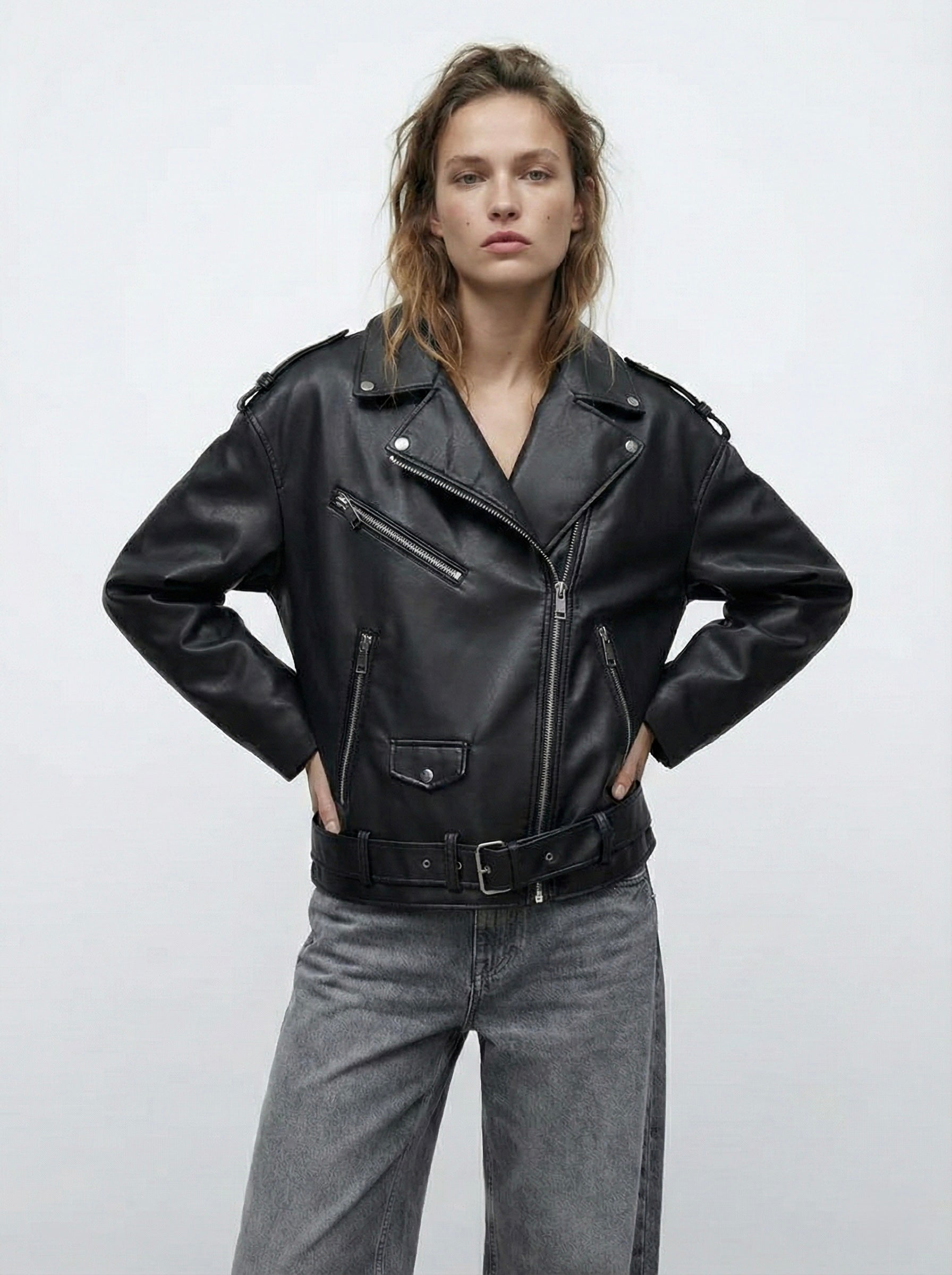 PERFECTO ZIPPÉ À CEINTURE INTÉGRÉE