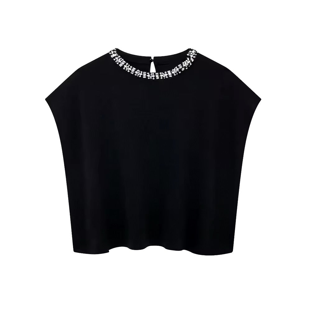 Sleeveless pearl blouse • Women