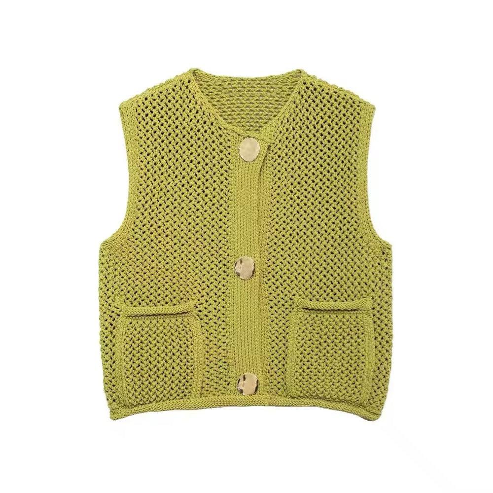 CARDIGAN EN TRICOT SANS MANCHES