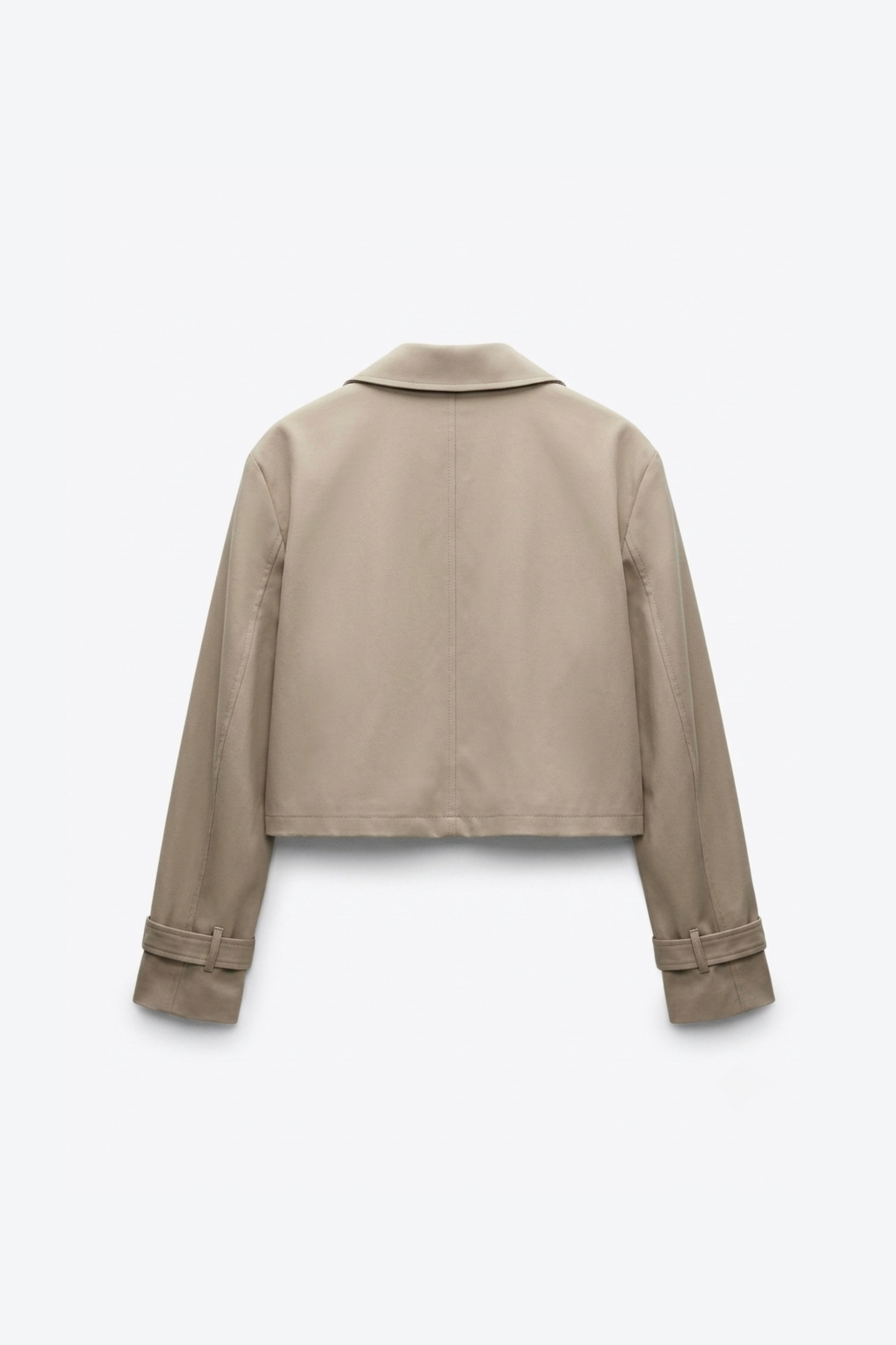 TRENCH-COAT COURT À DOUBLE BOUTONNAGE BEIGE