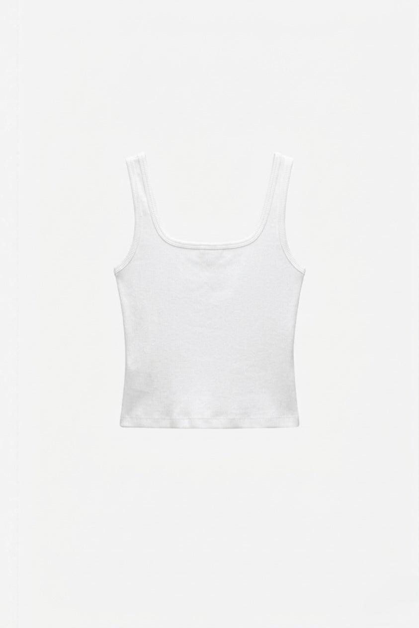 DÉBARDEUR BLANC COL CARRÉ