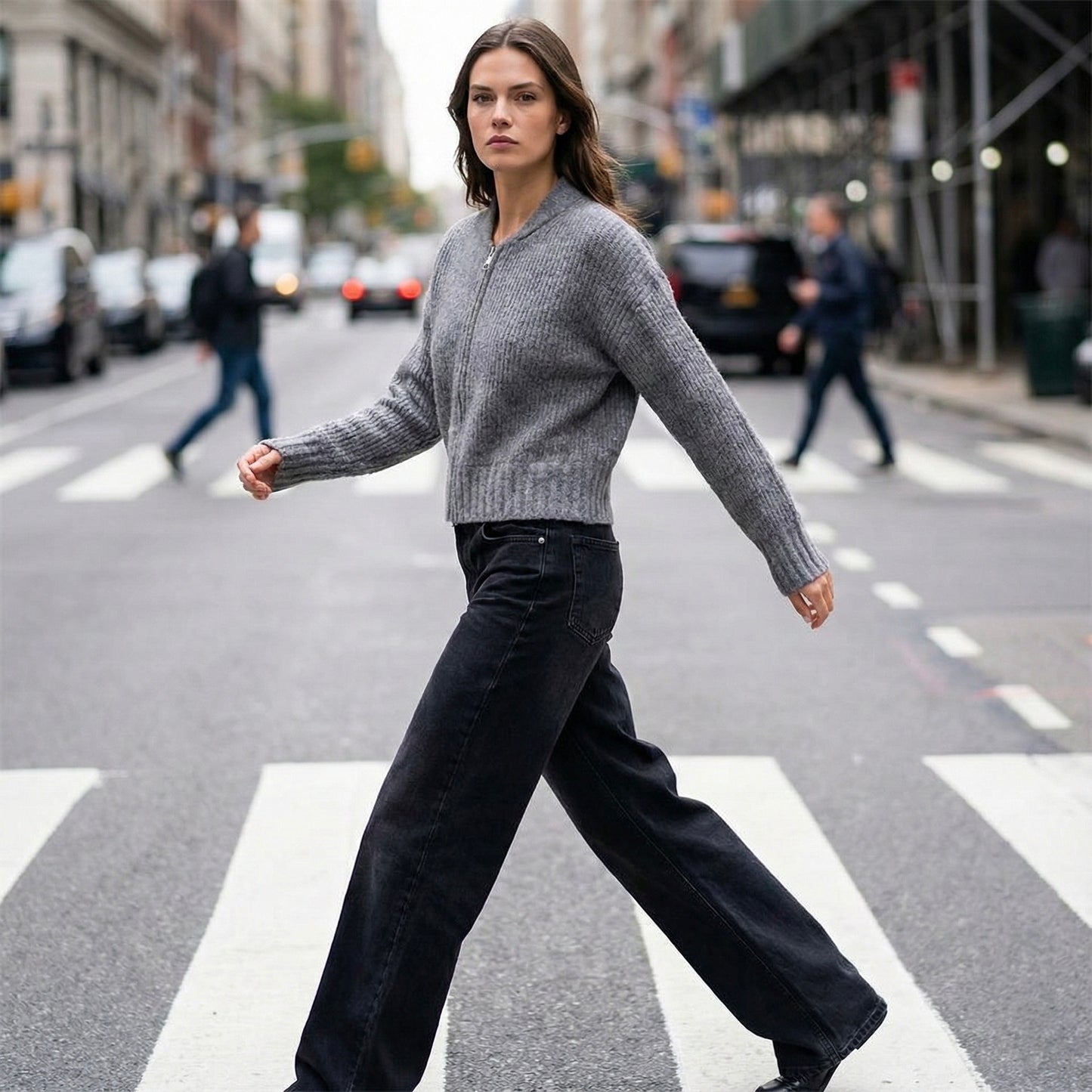 CARDIGAN ZIPPÉ EN MAILLE ÉPAISSE