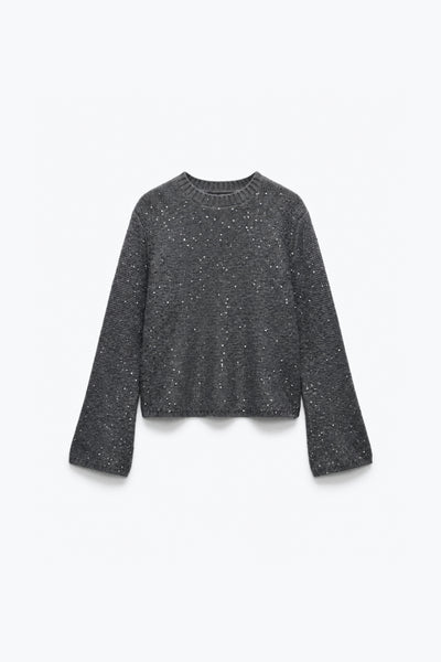 PULL EN MAILLE TRICOTÉE À SEQUINS