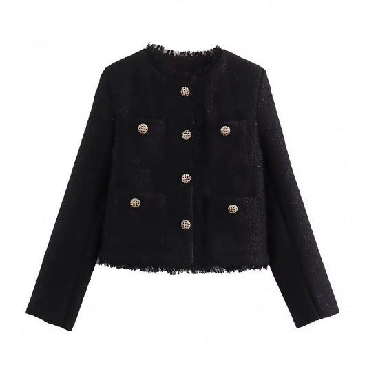 VESTE COURTE EFFET TWEED