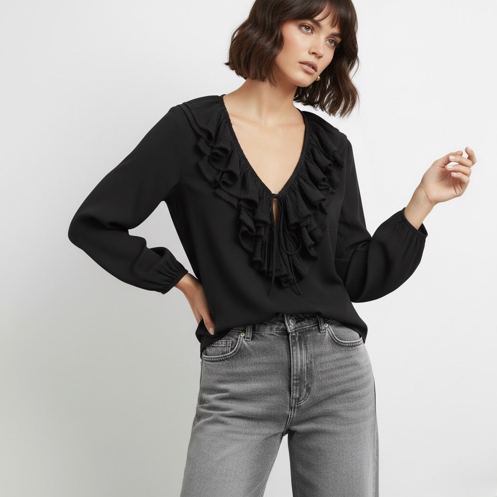 CHEMISIER À VOLANTS