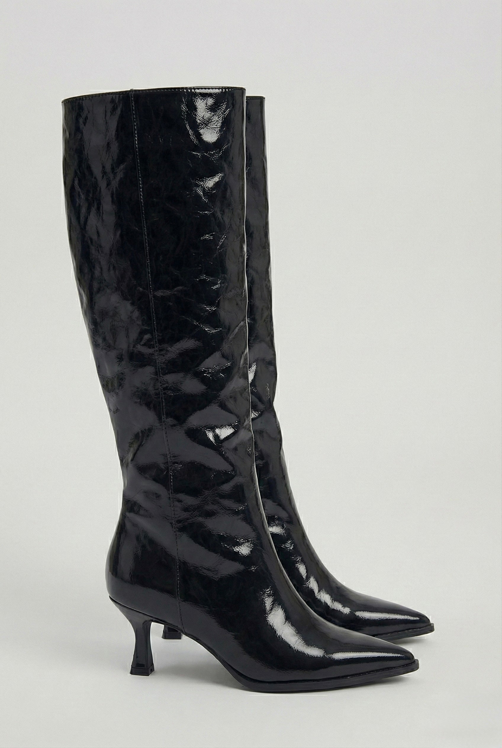 BOTTES HAUTES À TALON FIN BRILLANT