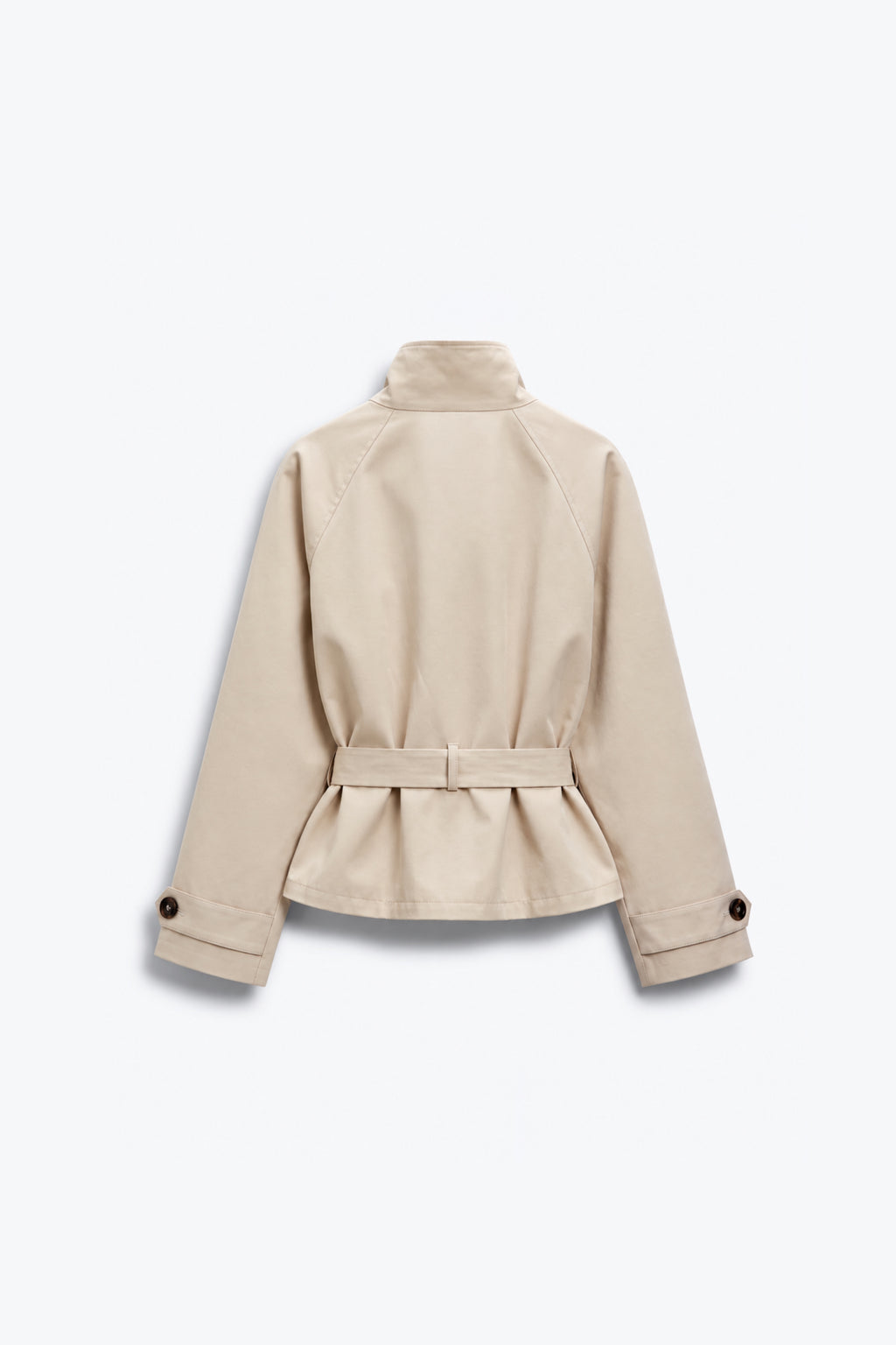 VESTE COURTE STYLE TRENCH CEINTURÉE