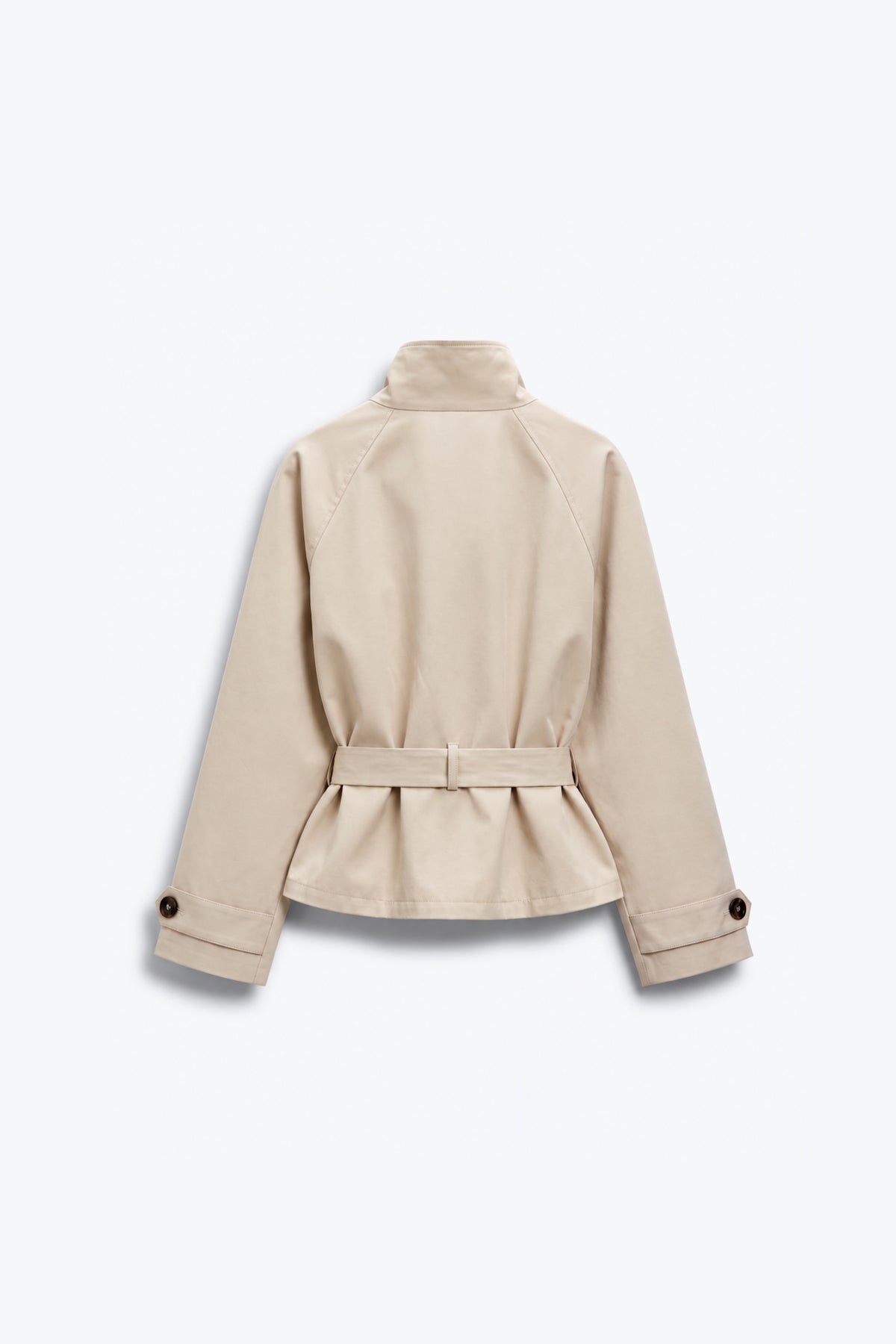 VESTE COURTE STYLE TRENCH CEINTURÉE