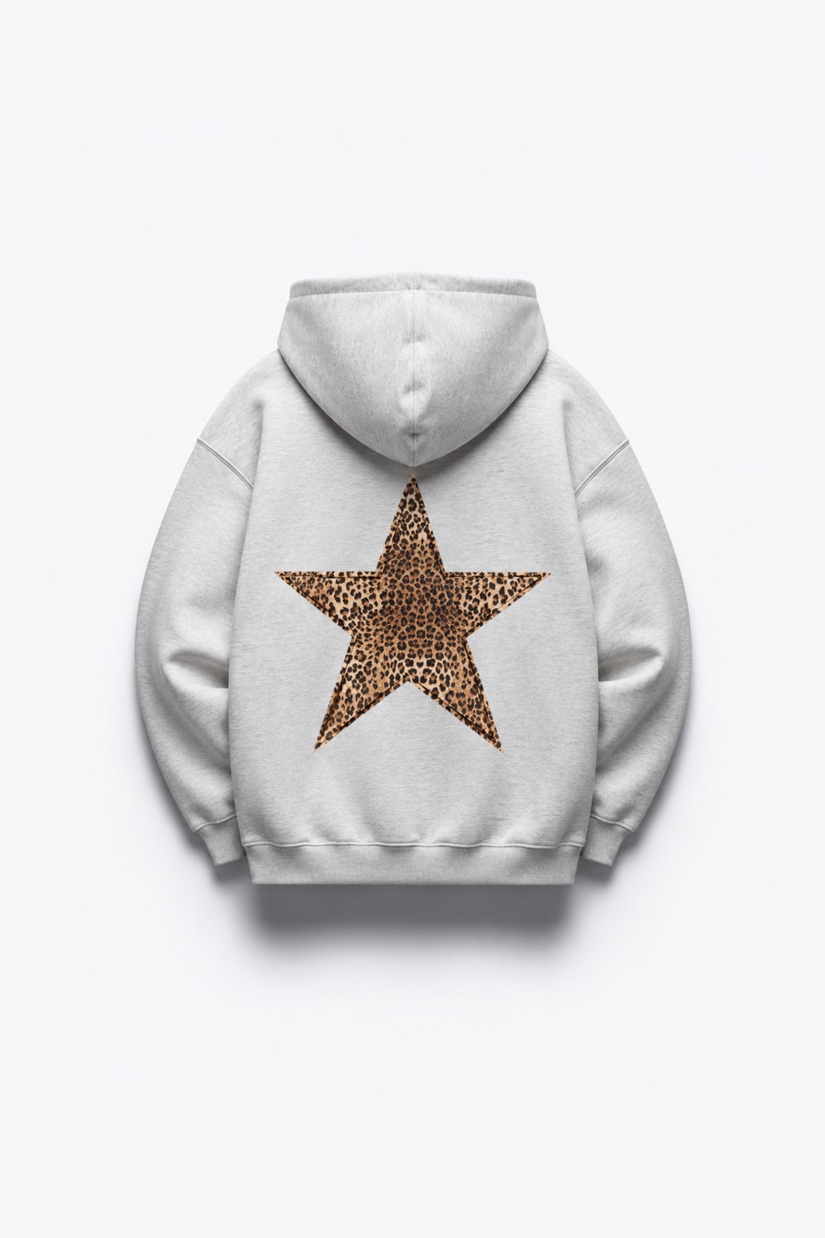 SWEAT-SHIRT EN MOLLETON CHINÉ AVEC MOTIF ANIMALIER
