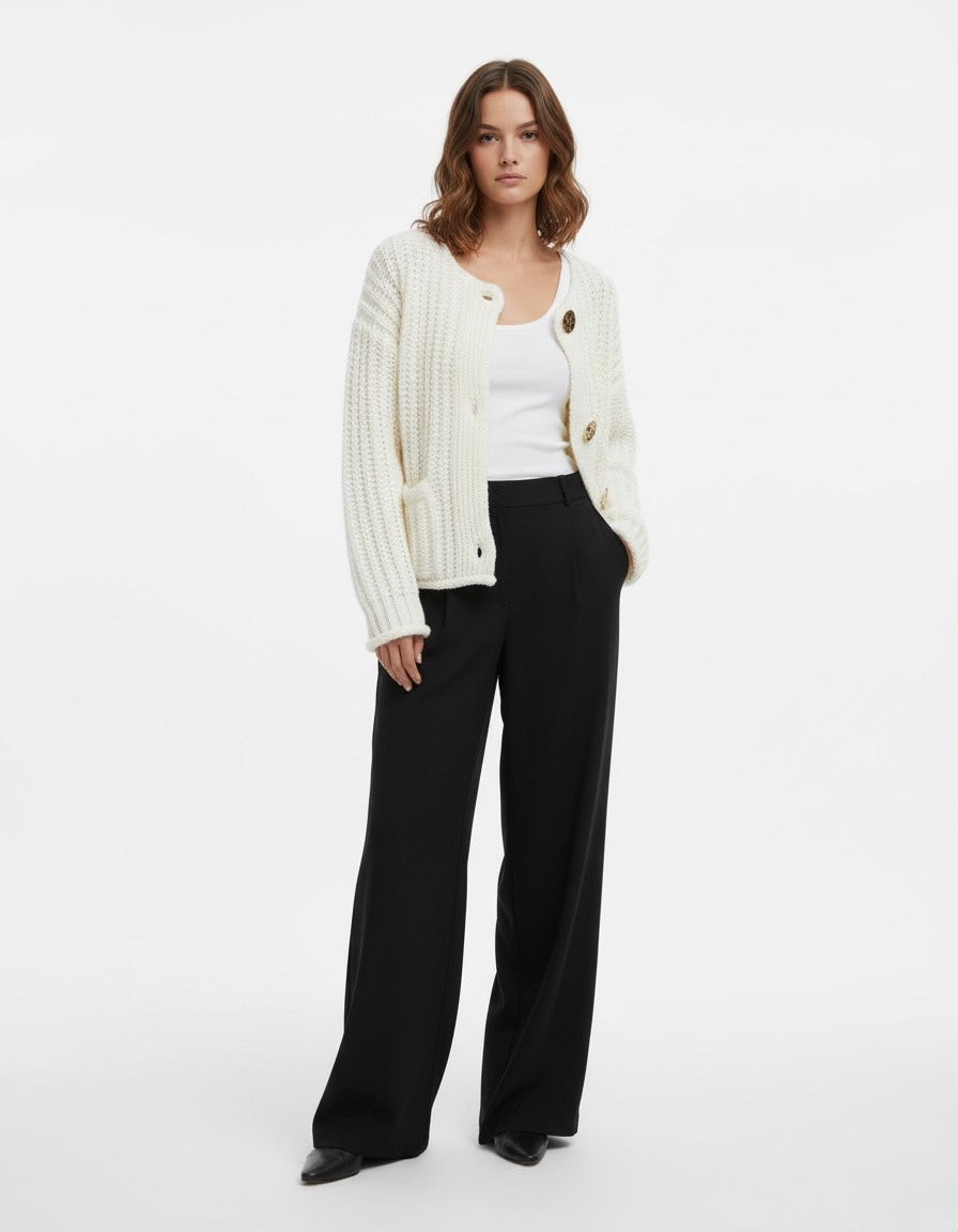 CARDIGAN STRUCTURÉ À BOUTONS DORÉS