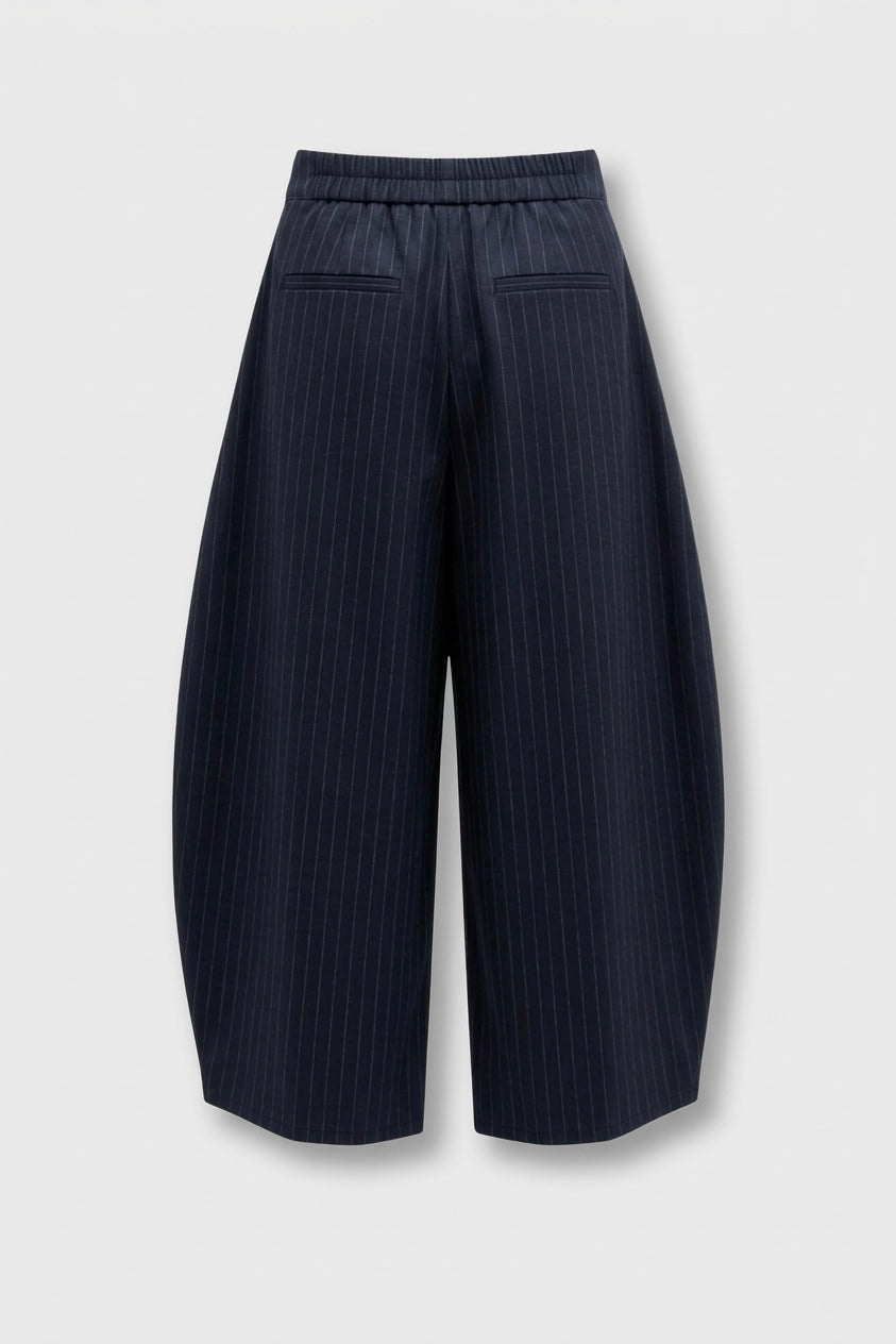 PANTALON RAYÉ À PLIS