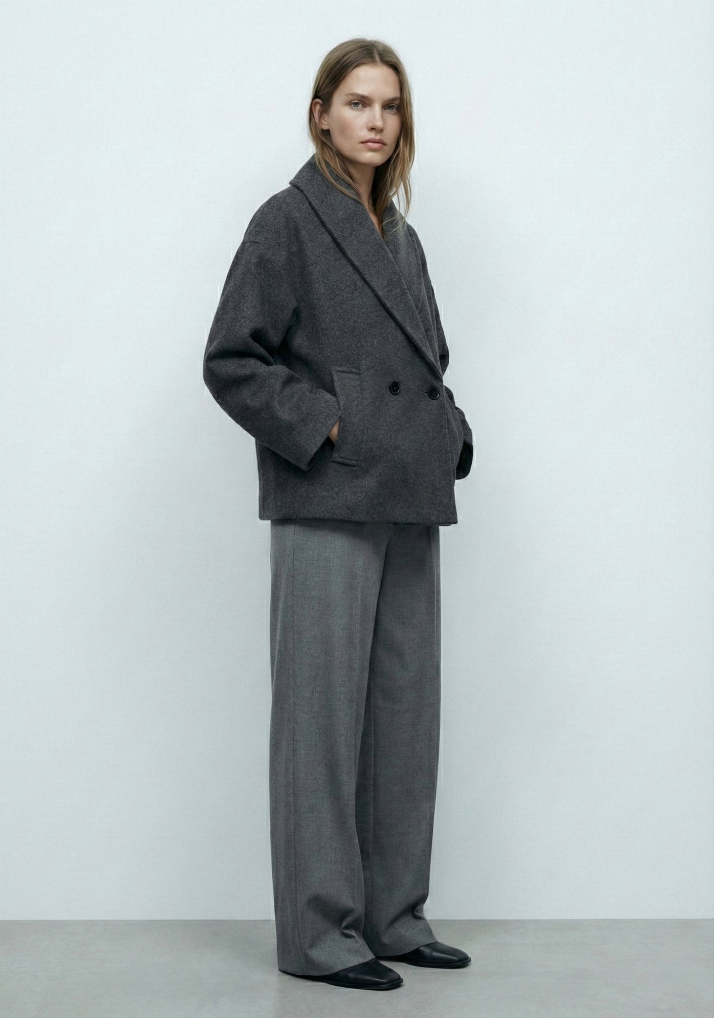 MANTEAU OVERSIZE À COL DRAPÉ