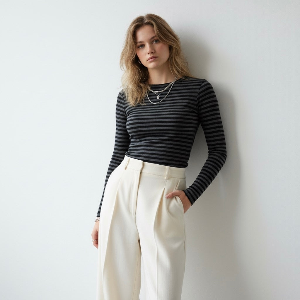 TOP À MANCHES LONGUES RAYÉ