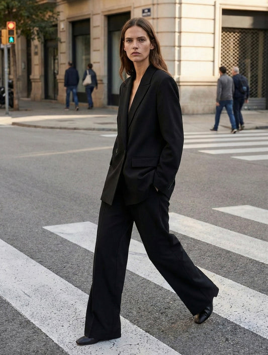 VESTE TAILLEUR DROITE À DOUBLE BOUTONNAGE