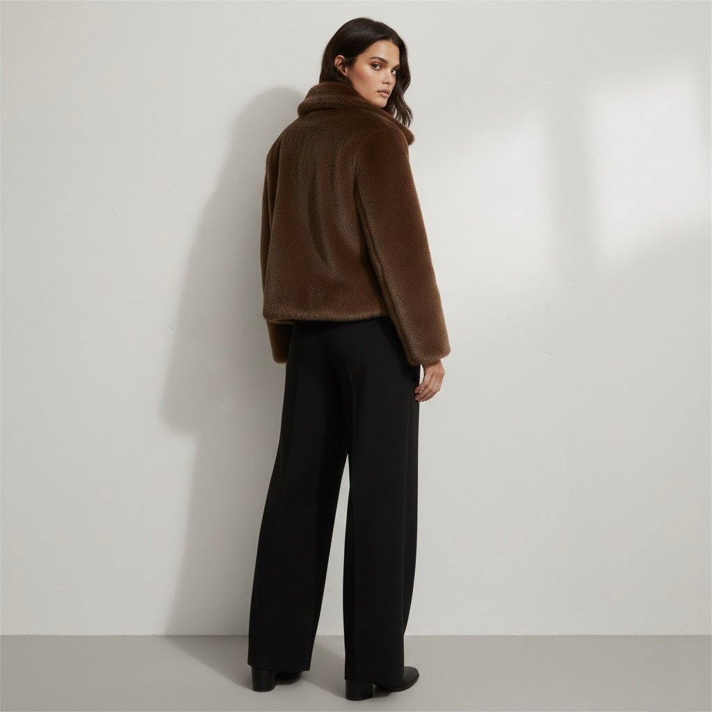 VESTE COURTE EFFET FOURRURE