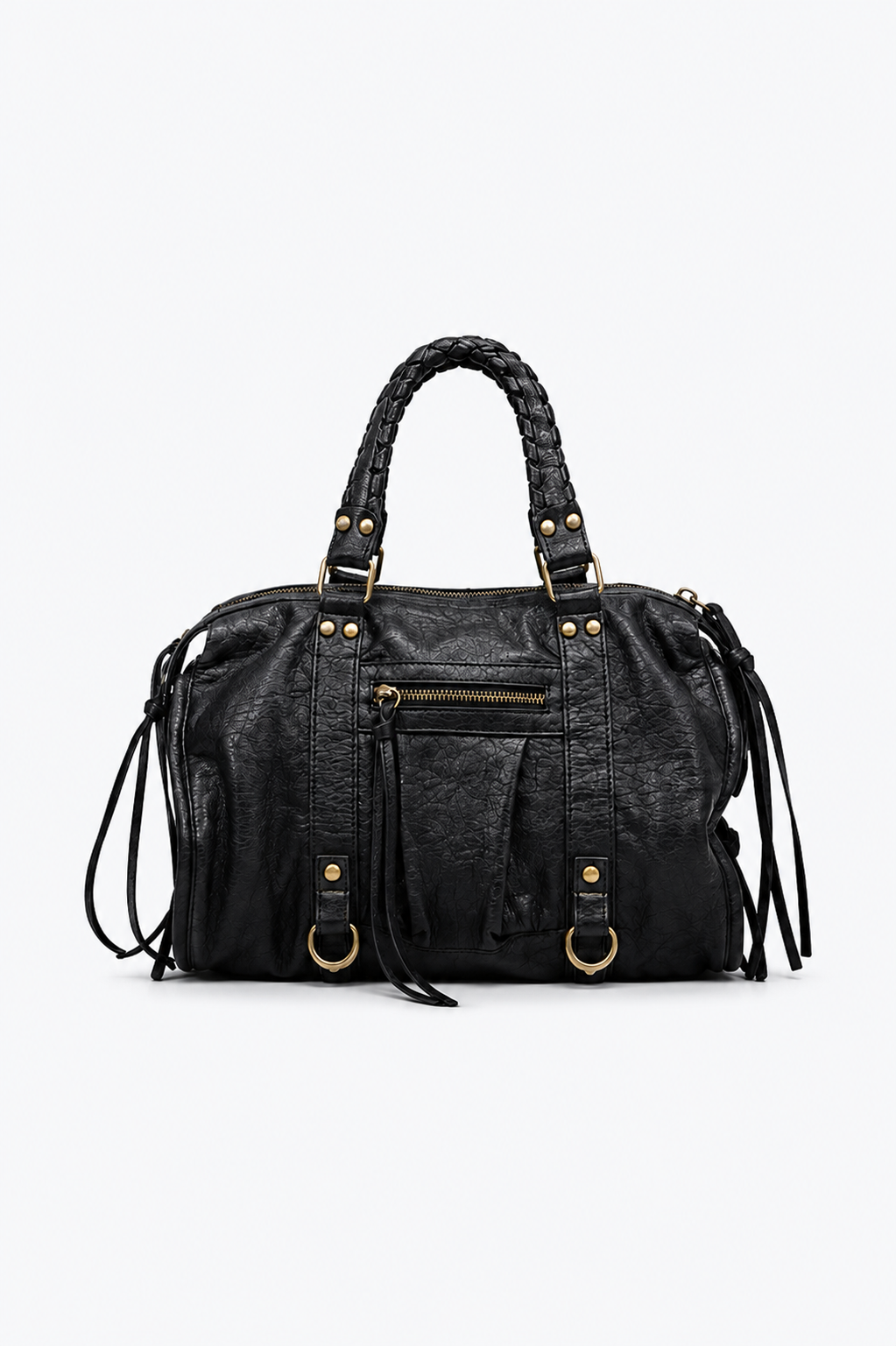 SAC À MAIN TRESSÉ AVEC POCHES ZIPPÉES