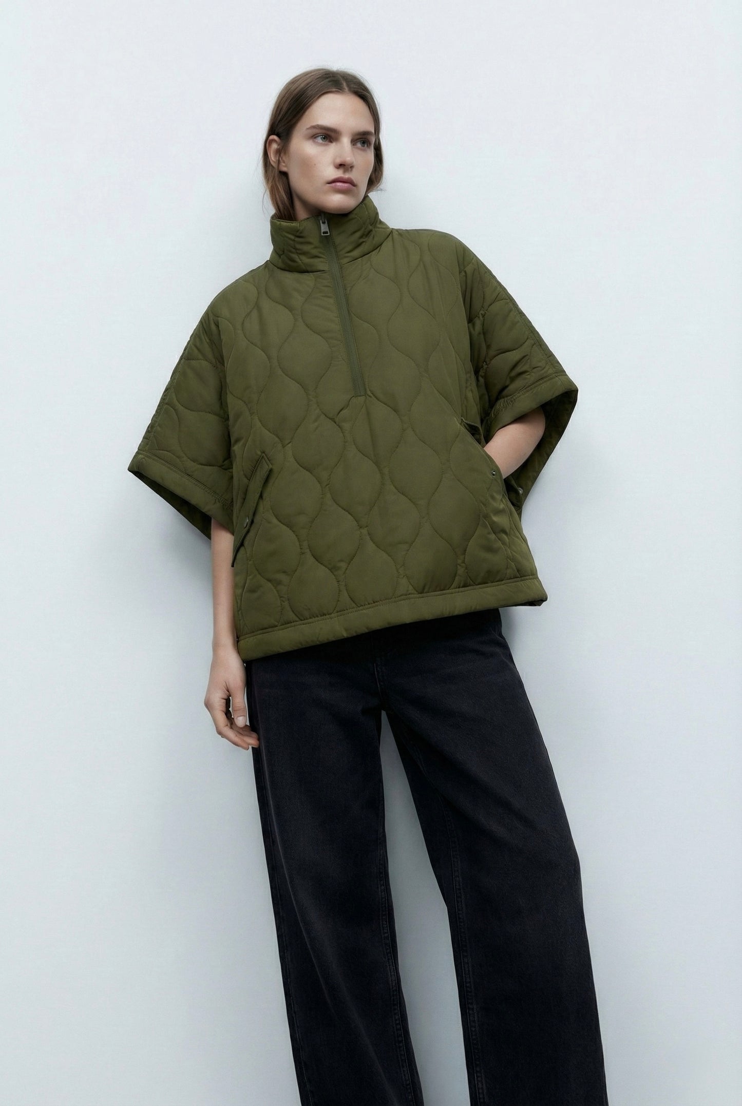 CAPE MATELASSÉE À ZIP CENTRAL