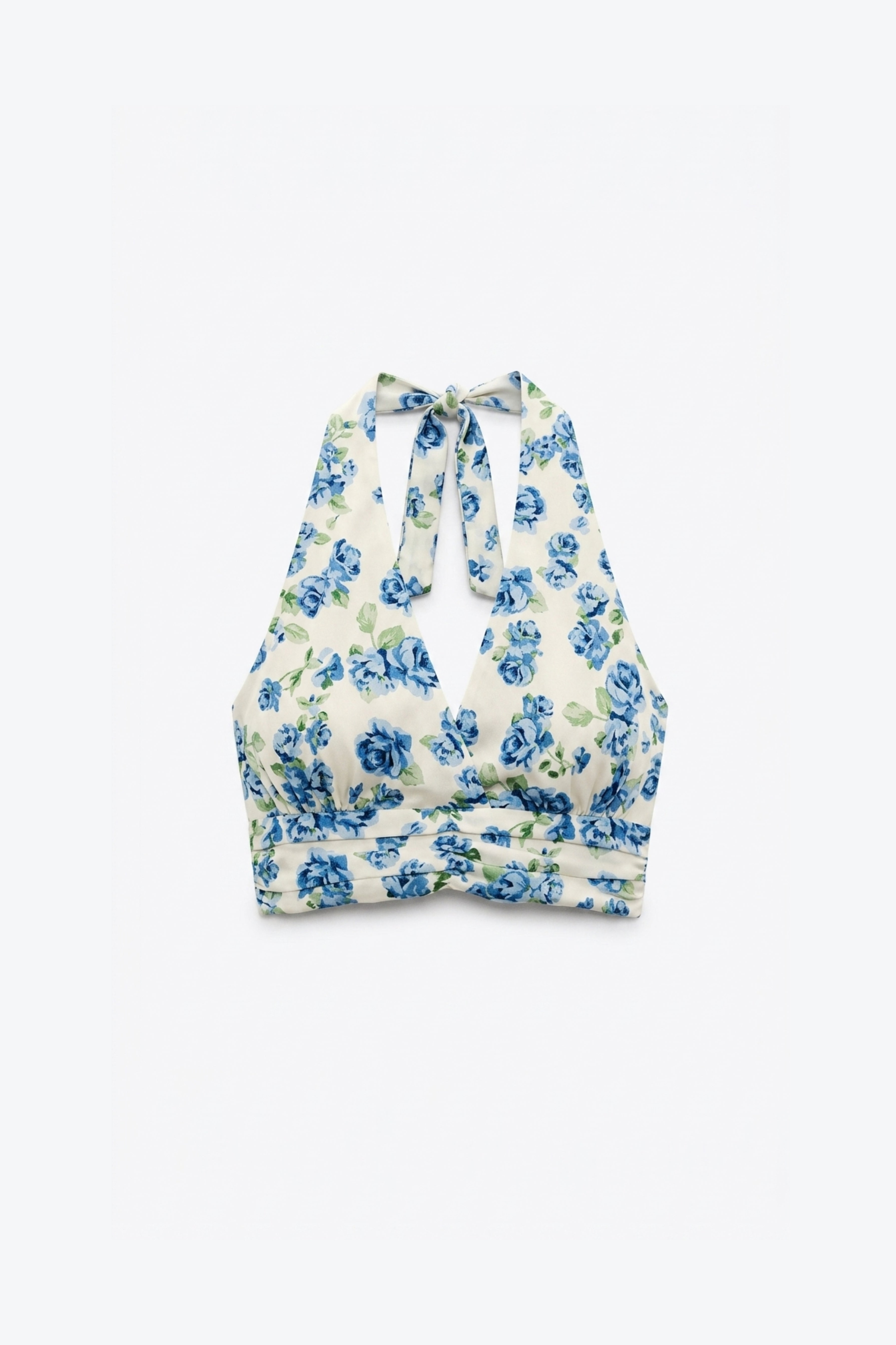 TOP CROPPED FLORAL À DOS NU