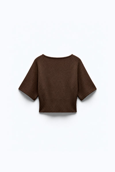 PULL COURT EN MAILLE CINTRÉ