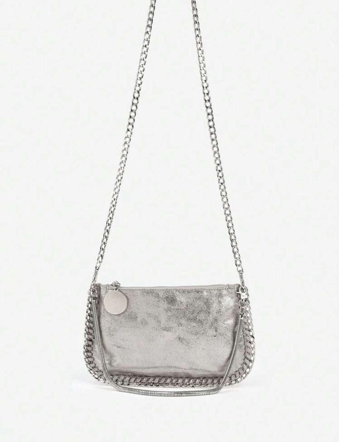 POCHETTE MÉTALLIQUE EN CUIR PU