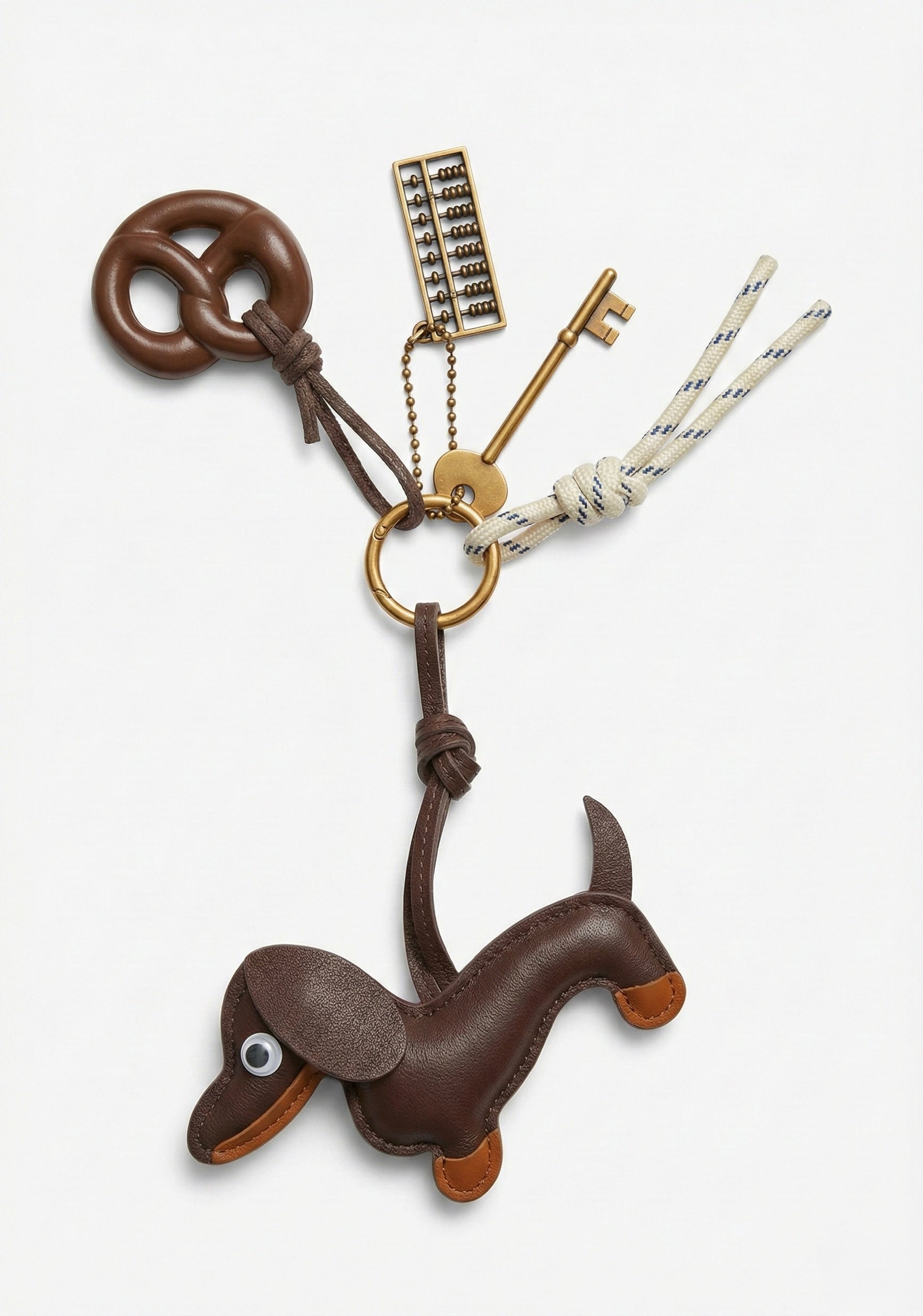 PORTE-CLÉS CHIEN ARTICULÉ AVEC BRELOQUES