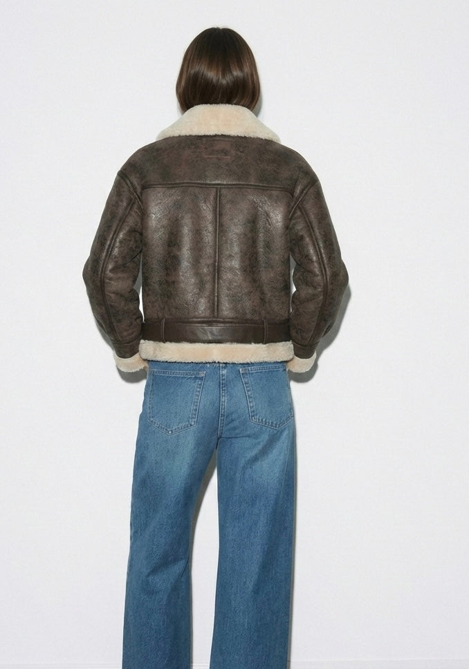 BLOUSON AVIATOR CEINTURÉ À ZIP