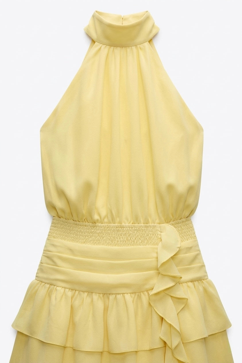 ROBE COURTE À VOLANTS CASCADE