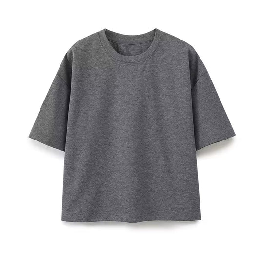 Tee-shirt oversize en coton gris minimaliste