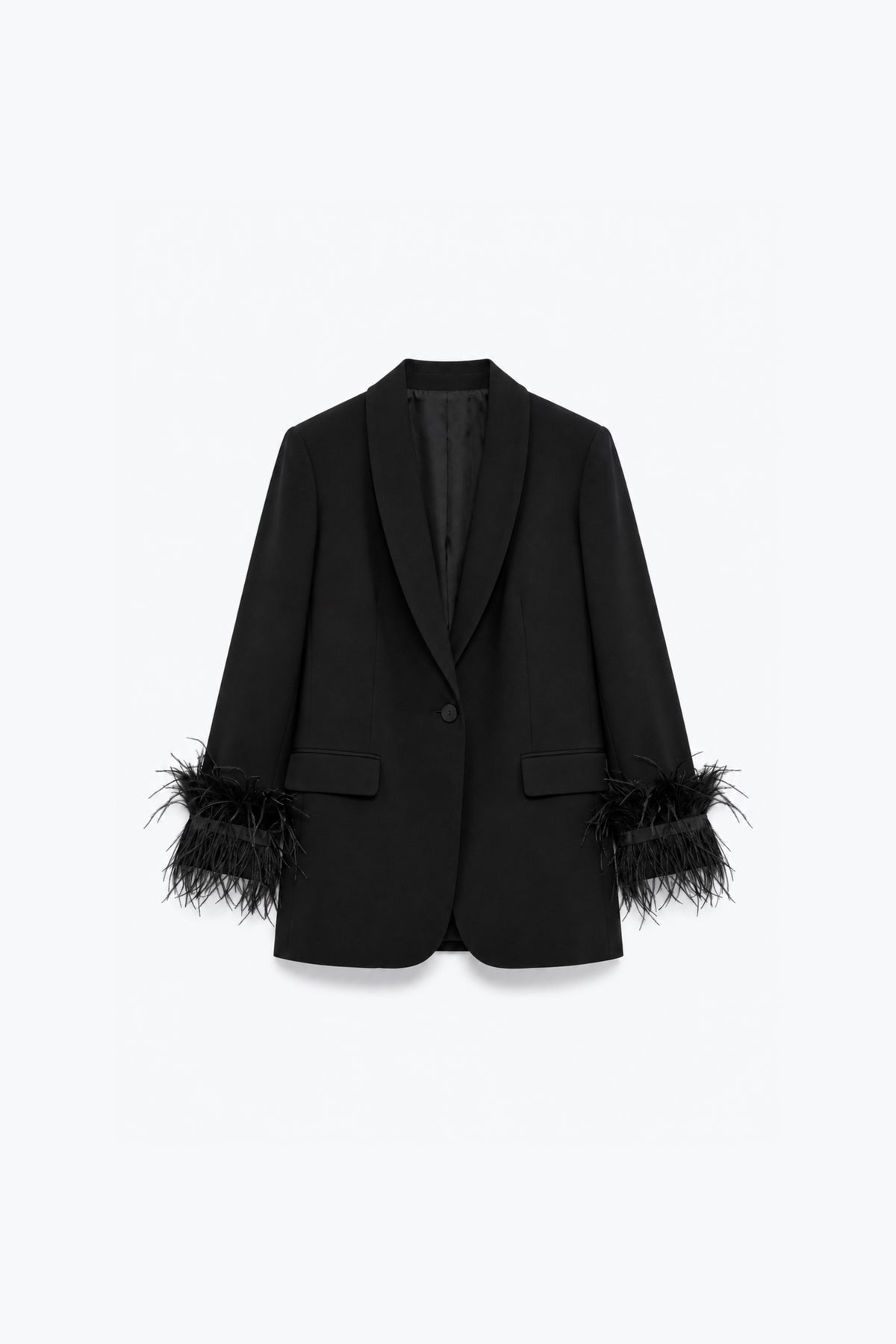 BLAZER LONG AVEC DÉTAILS PLUMES